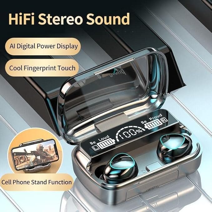 Wireless Bluetooth Earbuds with Noise Reduction & Usable Powerbank
