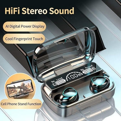 Wireless Bluetooth Earbuds with Noise Reduction & Usable Powerbank