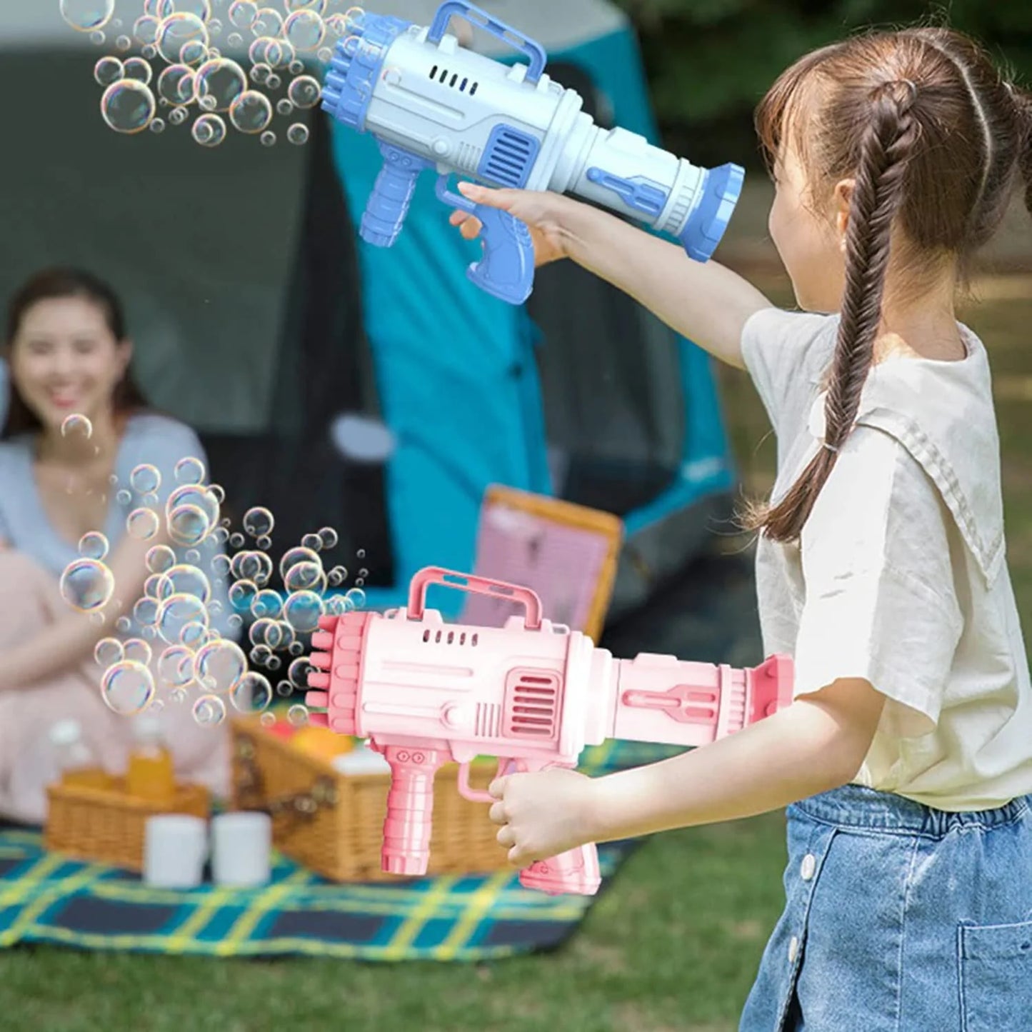 Hole Automatic Bubble Maker Blower Machine