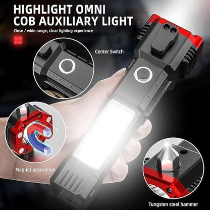 Rechargeable Torch LED Multifunctional Hammer 299