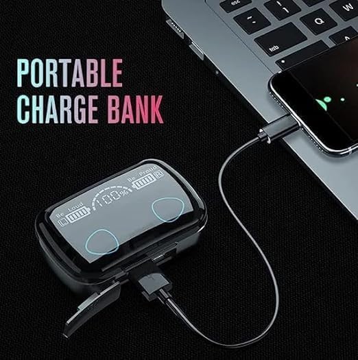 Wireless Bluetooth Earbuds with Noise Reduction & Usable Powerbank