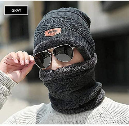 Winters Cap & Muffler for Men & Women(Gray)