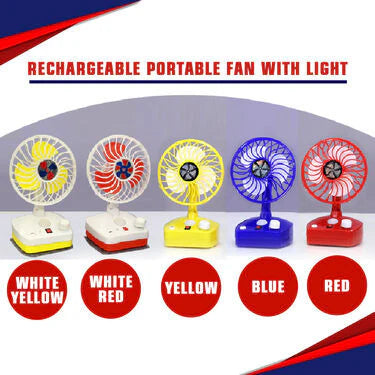 Rechargeable Portable Fan with LED Light