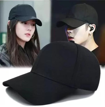 A- Adjustable Black Plain Cap Unisex Quick Drying Sun Hat For Summer Activities