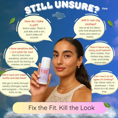 Fixie Instant Body Adhesive Roller Mess Stress